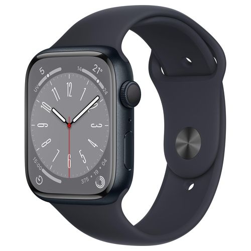 Apple Watch 8 45mm GPS Cassa Mezzanotte in alluminio cinturino Sport Mezzanotte