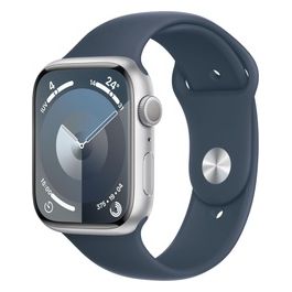 Apple Watch 9 45mm GPS Cassa in Alluminio Argento e Cinturino Sport Blu Tempesta M/L Europa