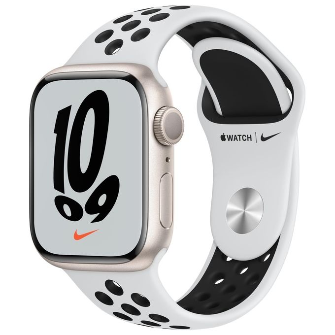 Apple Watch Nike 7 GPS 41mm Alluminio Stella Polare Sport Platino/Nero
