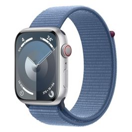 Apple Watch 9 45mm GPS + Cellular Cassa in Alluminio Argento e Sport Loop Blu Inverno