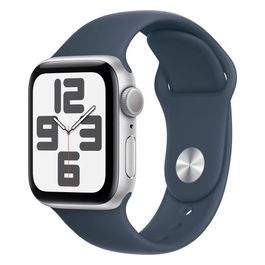 Apple Watch SE 44mm GPS Cassa in Alluminio Argento con Cinturino Sport Blu Tempesta M/L