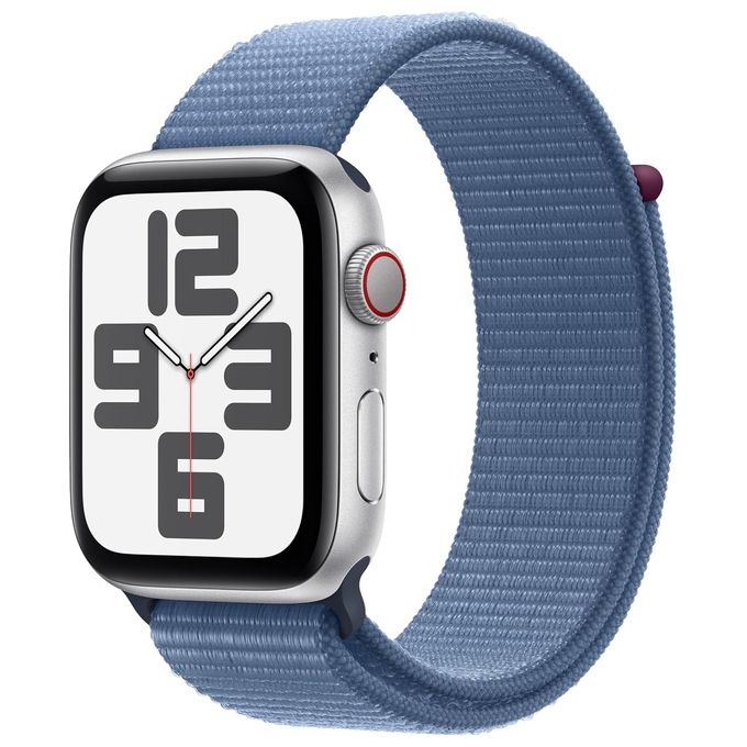 Apple Watch SE 40mm GPS + Cellular Cassa in Alluminio Argento e Sport Loop Blu Inverno
