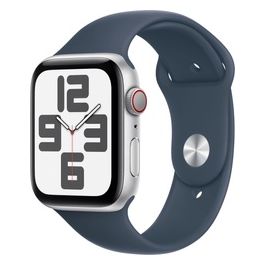 Apple Watch SE 44mm GPS + Cellular Cassa in Alluminio Argento e Cinturino Sport Blu Tempesta S/M