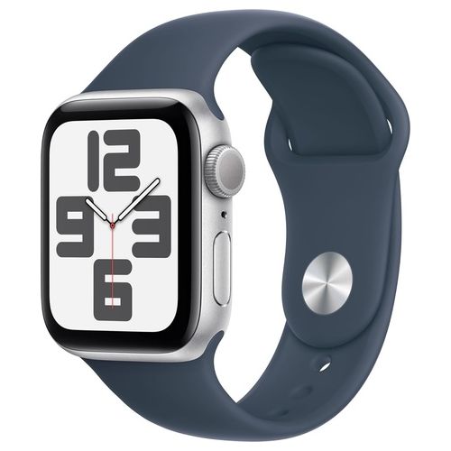 Apple Watch SE 40mm GPS alluminio argento con cinturino Sport blu tempesta S/M Europa