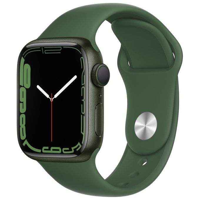 Apple Watch Serie 7 41mm Green Aluminium Case Clover Sport Band