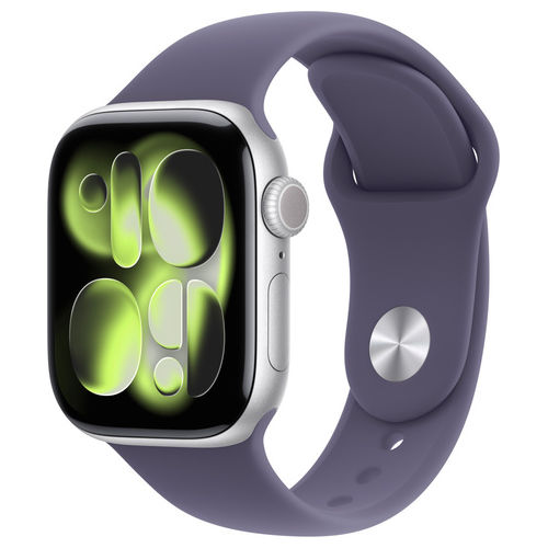 Watch Series 11 42mm GPS Cassa Alluminio Argento Sport Band Viola Nebbia M/L