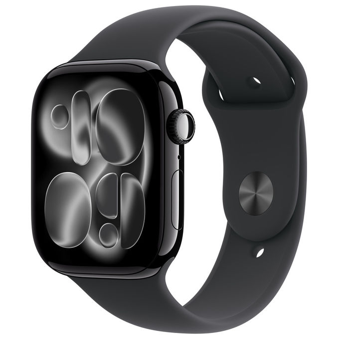 Apple Watch Series 11 GPS + Cellular 46mm Cassa Alluminio Jet Black con Sport Band Nero - S/M