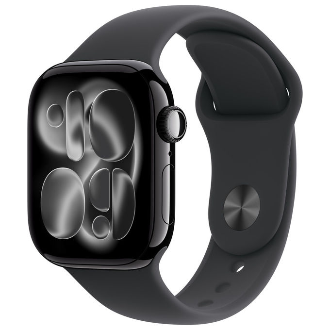 Apple Watch Series 11 GPS + Cellular 42mm Cassa Alluminio Jet Black con Sport Band Nero - S/M