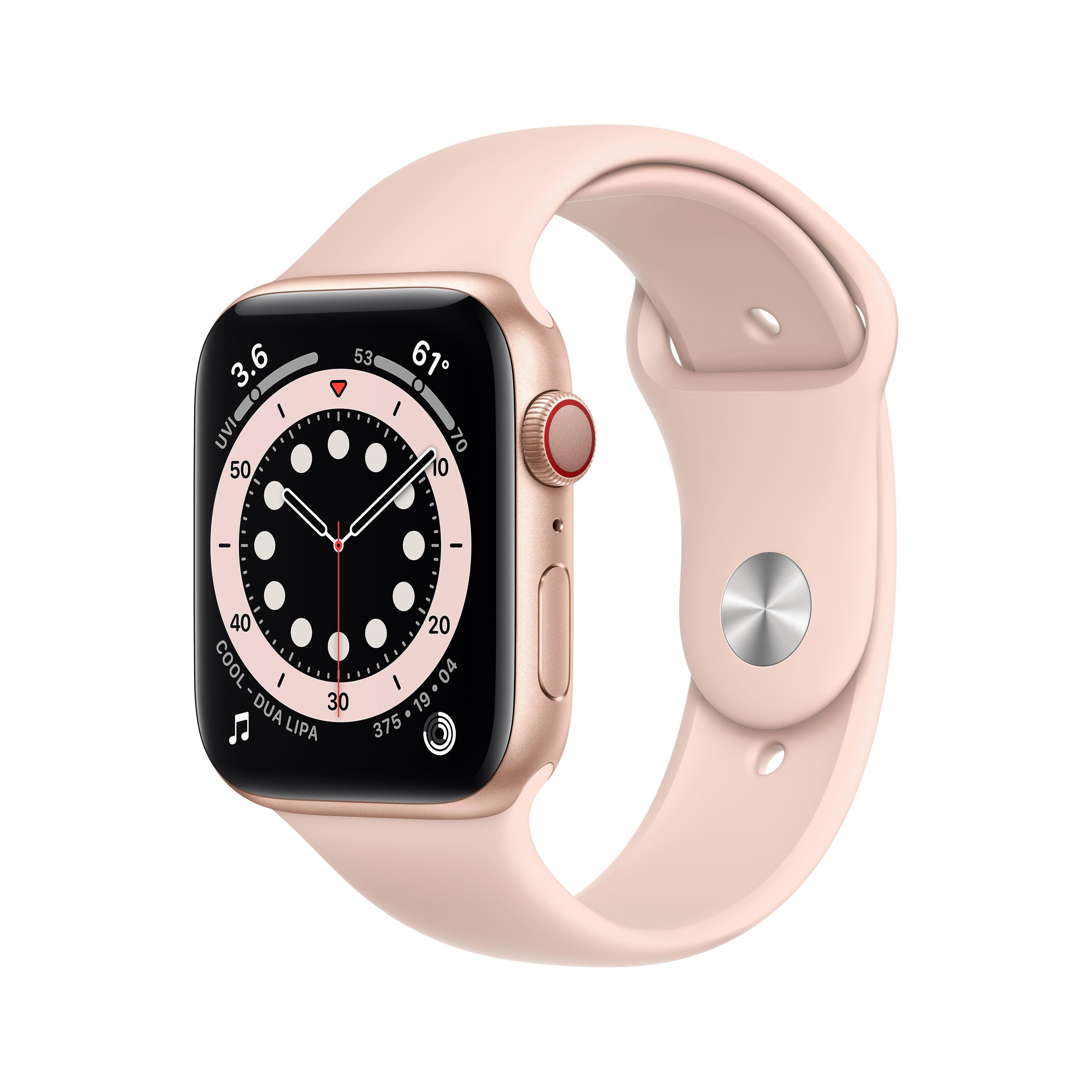 Apple Watch Series 6 44mm Oro Alluminio Cassa con Rosa Sabbia Cinturino  Sport - Regular (GPS + Cellular) (MG2D3TY/A) | Acquisti Online su eBay