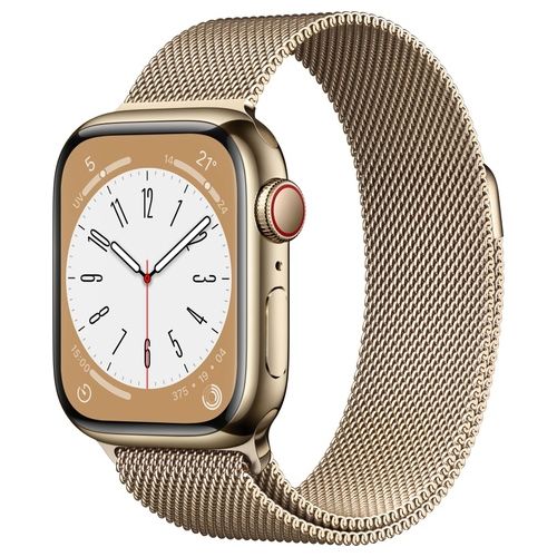 Apple Watch 8 41mm GPS + Cellular Cassa Oro in acciaio cinturino Loop Milanese Oro