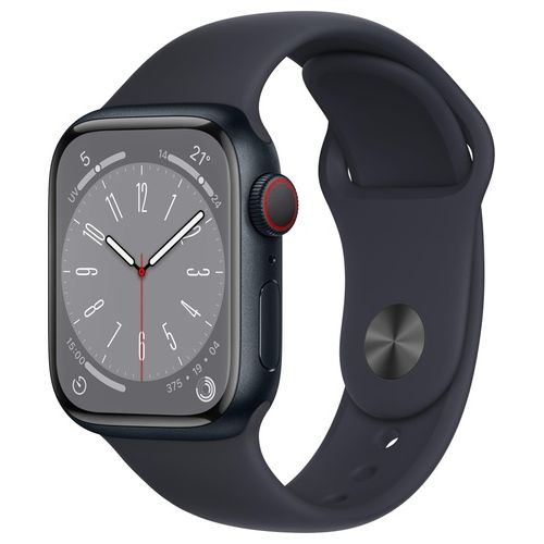 Apple Watch 8 41mm GPS + Cellular Cassa Mezzanotte in alluminio cinturino Sport Mezzanotte Regular