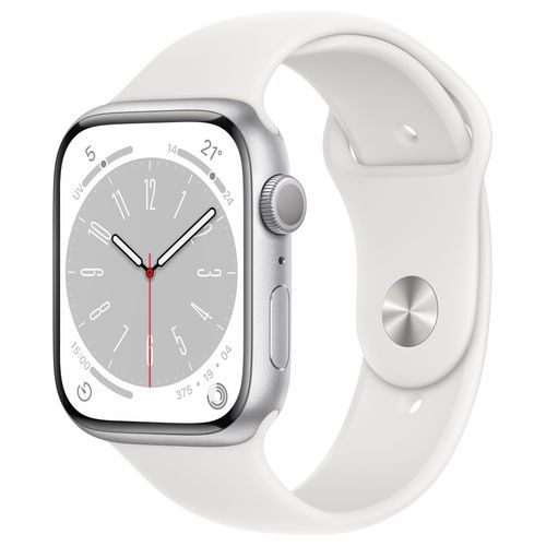 Apple Watch 8 41mm GPS Cassa Argento in alluminio cinturino Sport Bianco Regular Italia