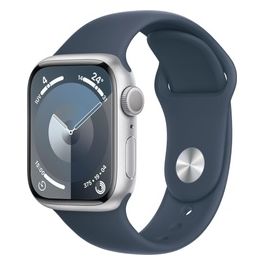 Apple Watch 9 41mm GPS Cassa in alluminio argento con cinturino Sport Blu tempesta S/M Italia