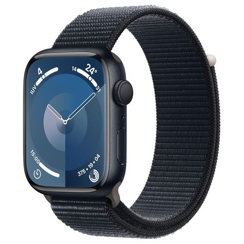 Apple Watch 9 45mm GPS alluminio mezzanotte con cinturino Sport Loop mezzanotte Italia