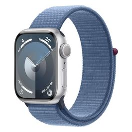 Apple Watch 9 45mm GPS Cassa in alluminio argento con cinturino Sport Loop blu inverno Italia