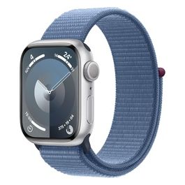Apple Watch 9 41mm GPS Cassa in alluminio argento con cinturino Sport Loop blu inverno Italia
