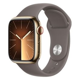 Watch 9 45mm GPS + Cellular Cassa in Acciaio Inossidabile Oro e Cinturino Sport Grigio Creta S/M