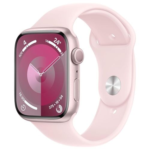 Apple Watch 9 45mm GPS Cassa in alluminio rosa con cinturino Sport Rosa confetto S/M Italia