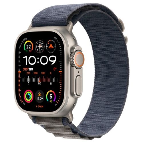 Apple Watch Ultra 2 49mm GPS + Cellular Cassa in Titanio e Alpine Loop Blu Large Italia