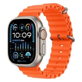 Apple Watch Ultra 2 49mm GPS + Cellular Cassa in Titanio e Cinturino Ocean Arancione