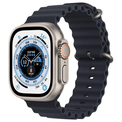 Apple Watch Ultra 49mm GPS + Cellular Cassa in Titanio e Cinturino Ocean Color Mezzanotte