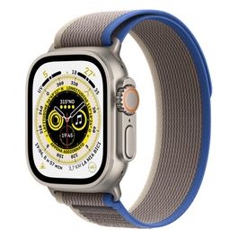 Apple Watch Ultra GPS + Cellular 49mm Cassa in Titanio e Trail Loop Blu/Grigio M/L