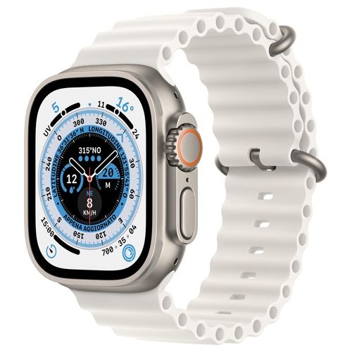 Apple Watch Ultra 49mm GPS + Cellular Cassa in Titanio e Cinturino Ocean Bianco