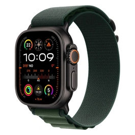 Watch Ultra 2 49mm GPS + Cellular Cassa in Titanio Nero con Alpine Loop verde scuro - Small