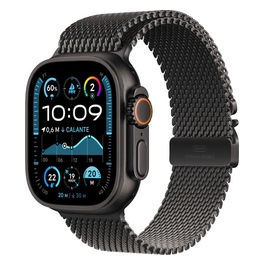 Watch Ultra 2 49mm GPS + Cellular Cassa in Titanio Nero con Loop in maglia milanese in titanio nero - Medium