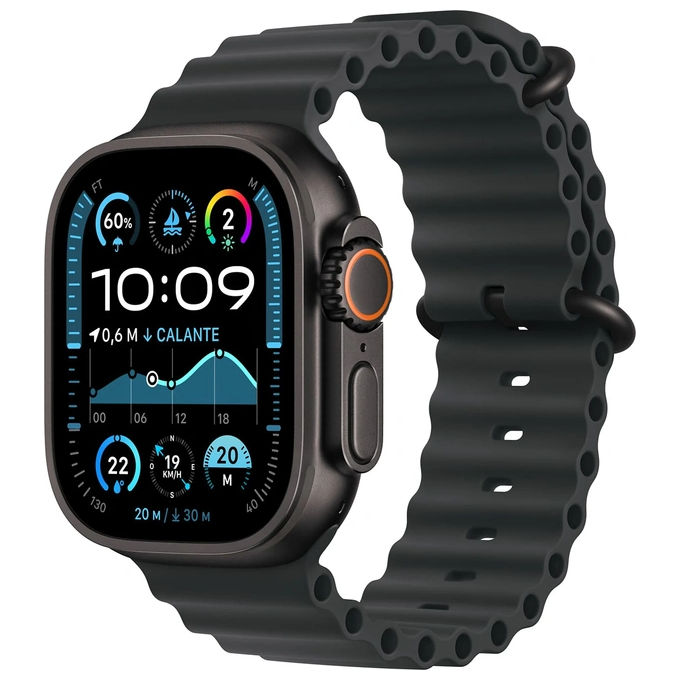 Apple Watch Ultra 2 49mm GPS + Cellular Cassa in Titanio Nero con Cinturino Ocean nero