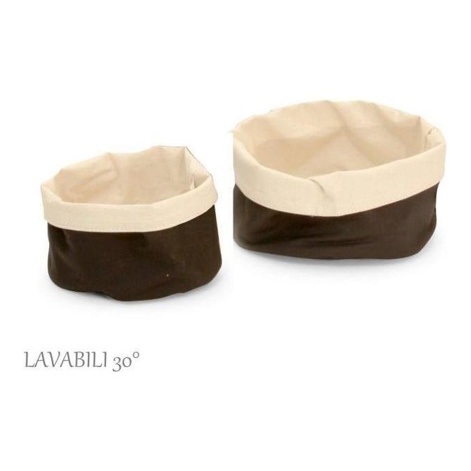 Aps Cestino Pane Tessuto Tondo 20cm Beige/Nero
