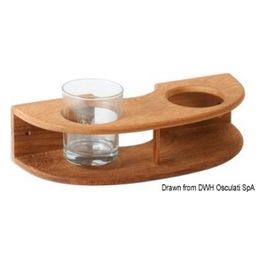 Portabicchiere teak a parete 2 posti 