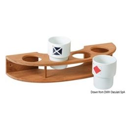 Portabicchiere teak a parete 4 posti 