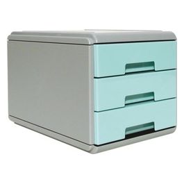 Cassettiera Mini 3 Cassetti Colore Azzurro Pastello