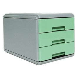 Cassettiera Mini 3 Cassetti Colore Verde Pastello