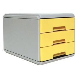 Cassettiera Mini 3 Cassetti Colore Giallo Pastello