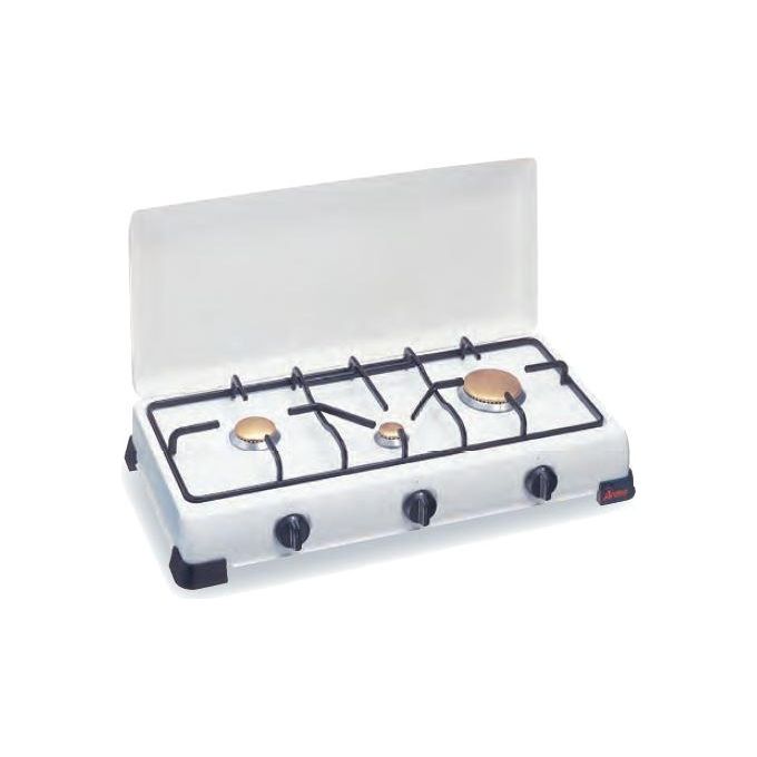 Ardes 9S03PG ZEUS Piano cottura a gas da appoggio 615 cm 3 fuochi Griglia in piattina smaltata colore Bianco