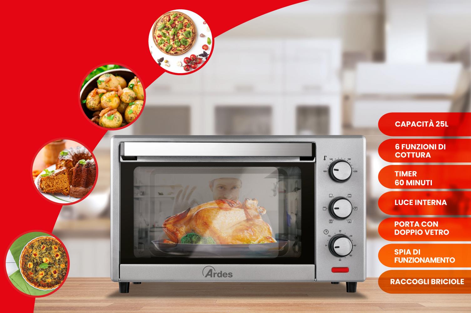 Ardes AR6226S GUSTAVO LIGHT Forno Elettrico 25 Litri | Yeppon