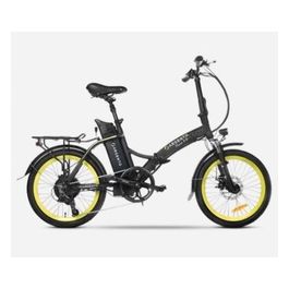 Argento E-bike Piuma-S Nera con Cerchioni Giallo Fluo