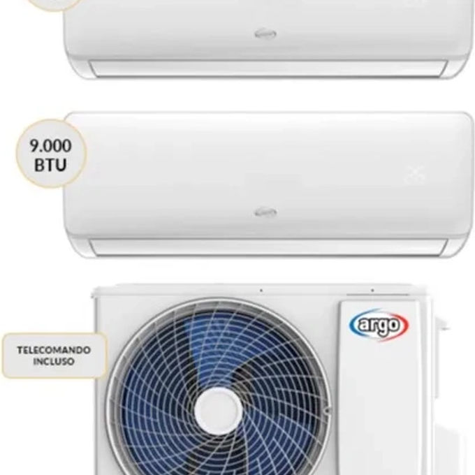 Argoclima KIT CLIMADESIGN 21DUAL Condizionatore fisso Dual Split Inverter 9000+12000 BTU Classe A++-A+ 53 dB colore Bianco