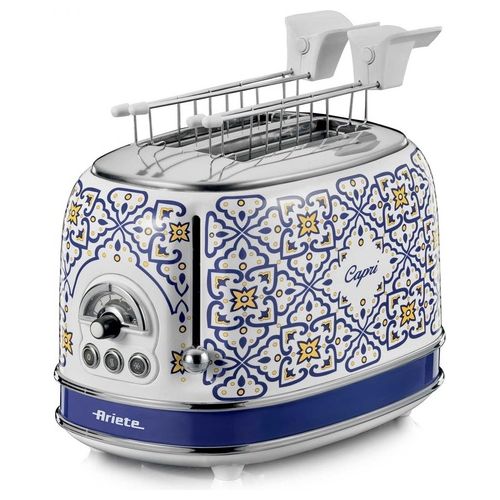 00C01550CAR0 Capri Tostapane con Pinze 2 Fette Potenza 210 Watt con 6 Livelli di Doratura e Vassoio Raccogli Briciole