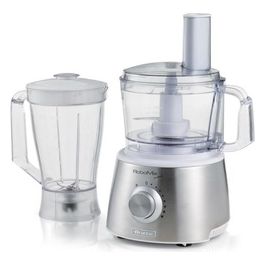 Ariete 1779 Robomix Metal Robot da cucina multifunzione, Capacità tazza 2,1L, Set accessori per tritare, affettare, montare, impastare, emulsionare, Blender 1,75L, Bianco/Argento