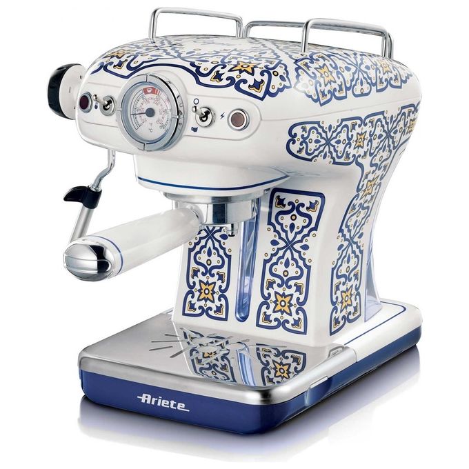 Image of Ariete 00M13891CAR0 Capri Macchina Caffe' Cialde e Caffe' Macinato in Polvere Espresso Manuale con Erogatore di Vapore 1 o 2 Tazze