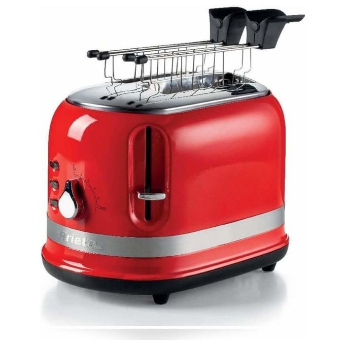 Ariete 0149 Tostapane 2 Fette Moderna con Pinze 6 Livelli di Doratura 800W Rosso
