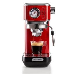 1381 Macchina da Caffe' Espresso Rosso Metal Slim Manometro 1300W Capacita 1.1 Litro