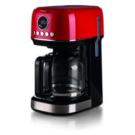 Ariete 1396 Macchina da Caffe' con Filtro Moderna Capacita' Fino a 15 Tazze Base Riscaldante Display Lcd Filtri Estraibili e Lavabili Rosso