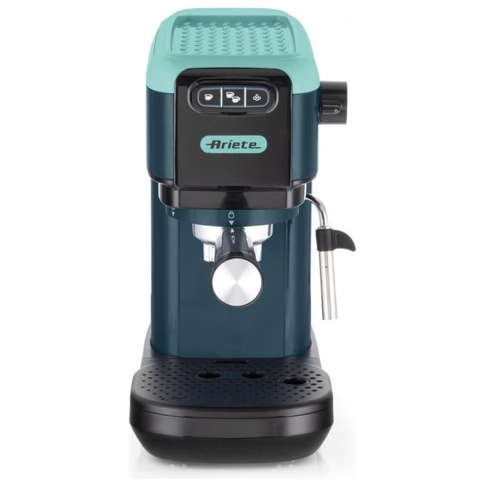 Image of Ariete 1399-17 Macchina Caffe' Cialde e Caffé Macinato in Polvere Espresso Manuale con Erogatore di Vapore 2 Tazze colore Light Aquamarine