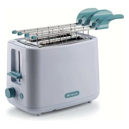 Ariete 157 Tostapane Breakfast 760W 2 Fette Pinze in Acciaio Inox 7 Livelli di Doratura Pulsante Stop Tocco Freddo Bianco