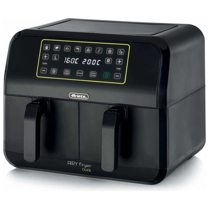 Ariete 4623 Airy Fryer Dual Friggitrice ad aria 8 L 1700 W Doppio Cestello 8 Programmi Display LED Touch colore Nero