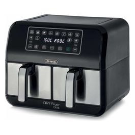 Ariete 4624 Airy Fryer Dua Metal Friggitrice ad Aria con Doppio Cestello 1700W 8 Litri Pannello Digitale Led Touch Nero